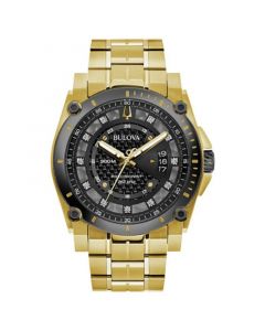 Men's Precisionist Diamond-Accent Gold-Tone Stainless Steel Bracelet Watch 46.5mm