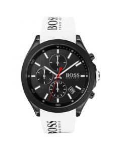 Men's Chronograph Velocity White Silicone Strap Watch 45mm