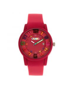 Unisex Festival Fuchsia Silicone Strap Watch 41mm