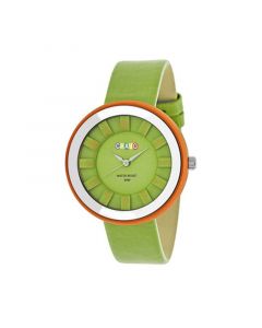 Unisex Celebration Green Genuine Leather Strap Watch 38mm