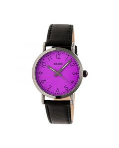 Unisex Pride Black Genuine Leather Strap Watch 36mm