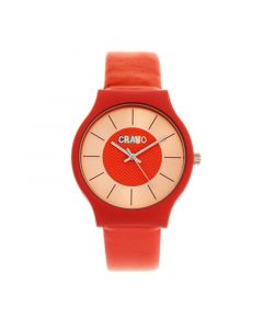 Unisex Trinity Red Leatherette Strap Watch 36mm