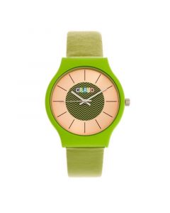 Unisex Trinity Green Leatherette Strap Watch 36mm