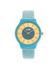 Unisex Trinity Powder Blue Leatherette Strap Watch 36mm