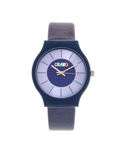 Unisex Trinity Blue Leatherette Strap Watch 36mm