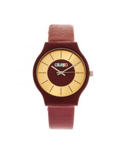 Unisex Trinity Maroon Leatherette Strap Watch 36mm