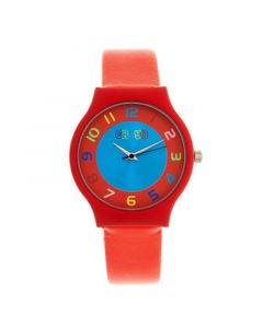 Unisex Jubilee Orange Leatherette Strap Watch 36mm