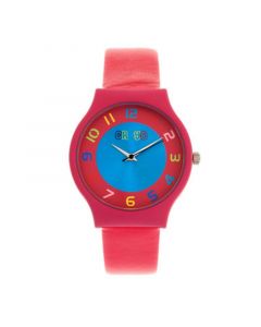 Unisex Jubilee Hot Pink Leatherette Strap Watch 36mm