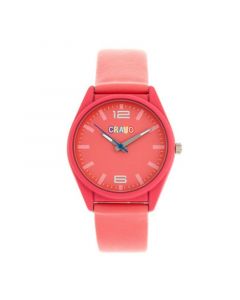 Unisex Dynamic Pink Leatherette Strap Watch 36mm