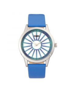 Unisex Electric Blue Leatherette Strap Watch 41mm