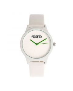 Unisex Splat White Leatherette Strap Watch 38mm