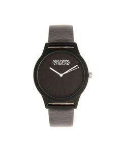 Unisex Splat Black Leatherette Strap Watch 38mm