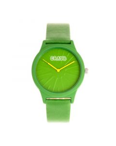 Unisex Splat Green Leatherette Strap Watch 38mm