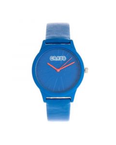 Unisex Splat Blue Leatherette Strap Watch 38mm