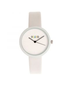 Unisex Blade White Leatherette Strap Watch 37mm