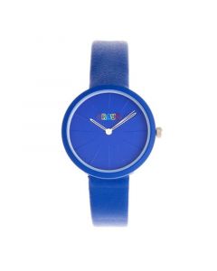 Unisex Blade Blue Leatherette Strap Watch 37mm