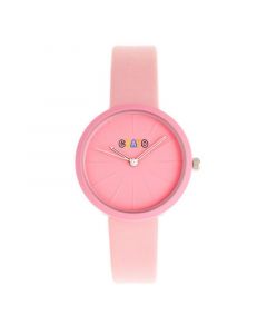 Unisex Blade Pink Leatherette Strap Watch 37mm