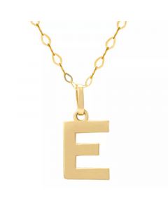 Initial Pendant Necklace with 18" Chain in 14k Yellow Gold