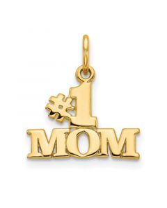 Number 1 Mom Charm in 14k Yellow Gold