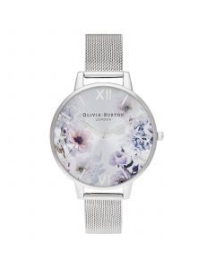 Women's Sunlight Floral Stainless Steel Mesh Bracelet Watch 38mm