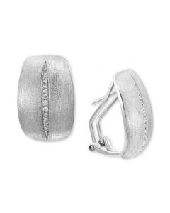 EFFY® Diamond Satin Finish Drop Earrings (1/10 ct. t.w.) in Sterling Silver