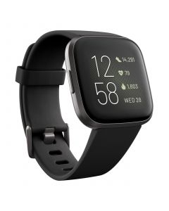 Versa 2 Black Elastomer Strap Touchscreen Smart Watch 39mm