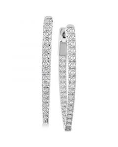 Diamond In & Out Hoop Earrings (1 ct. t.w.) in 14k White Gold