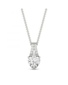 Moissanite Heart Solitaire Pendant 1-1/3 ct. t.w. Diamond Equivalent in 14k White Gold