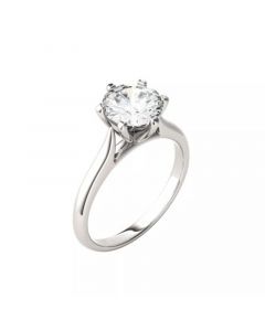 Moissanite Solitaire Engagement Ring 1-1/2 ct. t.w. Diamond Equivalent in 14k White Gold or 14k Yellow Gold