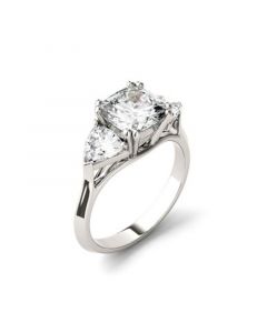 Moissanite Three Stone Ring 3 ct. t.w. Diamond Equivalent in 14k White Gold