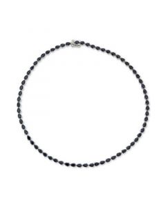 Black Sapphire All-Around 18" Statement Necklace (34 ct. t.w.) in Sterling Silver