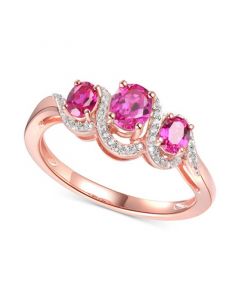 Ruby (3/4 ct. t.w.) & Diamond (1/10 ct. t.w) Statement Ring in 14k Rose Gold Over Sterling Silver