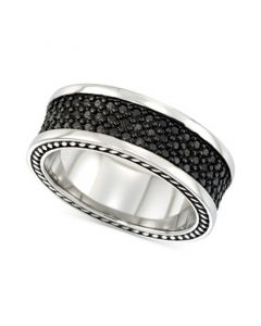 Men's' Black Ion-Plated Ring in Stainless Steel