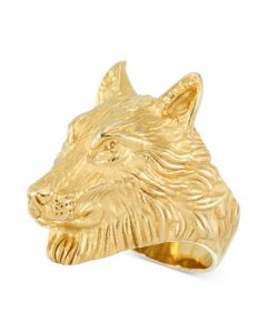 Men's Wolf Ring in Yellow Ion-Plated Stainless Steel