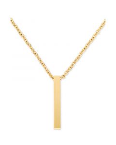 Men's Polished Bar 24" Pendant Necklace in Yellow Ion-Plated Stainless Steel