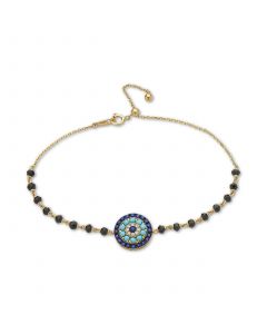 EFFY® Multi-Gemstone Halo Disc Bracelet in 14k Gold