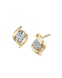 Diamond (1/3 ct. t.w.) Twist Earrings in 14k Yellow Gold