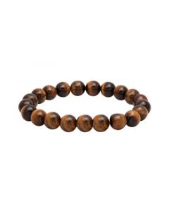 Men's Genunie Tiger Eye Stone Brown Beaded Bracelet