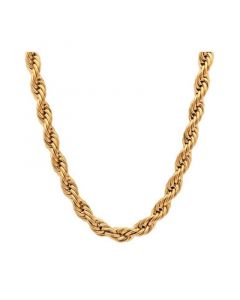 Men's 18k gold Plated Stainless Steel Rope Chain 24" Necklace