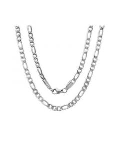 Men's Stainless Steel Figaro Chain Link Necklace