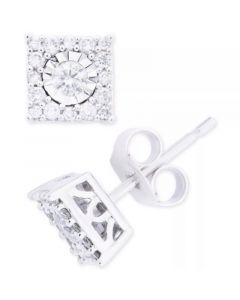 Diamond Cluster Stud Earrings (1/3 ct. t.w.) in 14k White Gold, Yellow Gold and Rose Gold