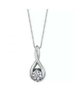 Diamond (1/10 ct. t.w.) Twist Pendant in 14k White or Yellow or Rose Gold