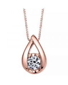 Diamond (1/10 ct. t.w.) Teardrop Pendant in 14k White, Yellow or Rose Gold