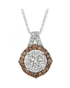 Diamond Cluster 18" Pendant Necklace (1-1/3 ct. t.w.)  in 14k White Gold