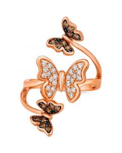 Diamond Butterfly Statement Ring (1/2 ct. t.w.) in 14k Rose Gold