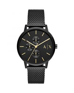 Men's Black Stainless Steel Mesh Bracelet Watch 42mm