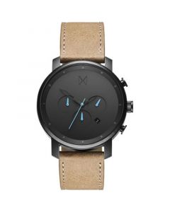 Men's Chrono Sandstone Leather Strap Watch 45mm