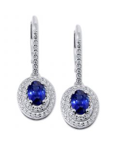 Sapphire (1-1/10 ct. t.w.) & Diamond (3/8 ct. t.w.) in 14k White Gold