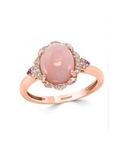 EFFY® Pink Opal (2 5/8 ct.t.w.) and Diamond (1/10 ct.t.w.) Ring in 14K Rose Gold