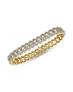 Men's Diamond Cuban Link Bracelet (1 ct. t.w.) in 14k Gold-Plated Sterling Silver